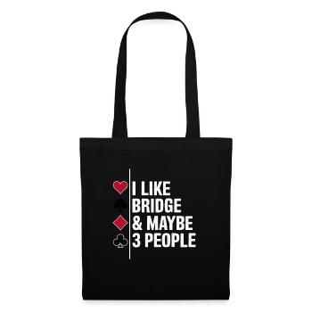 Cadeau pour le jeu de cartes Bridge - Sac en tissu - noir - Devant