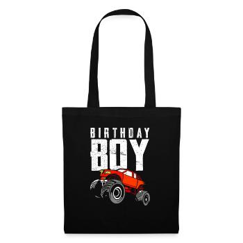 Fête d’anniversaire Monster Truck Enfants - Sac en tissu - noir - Devant