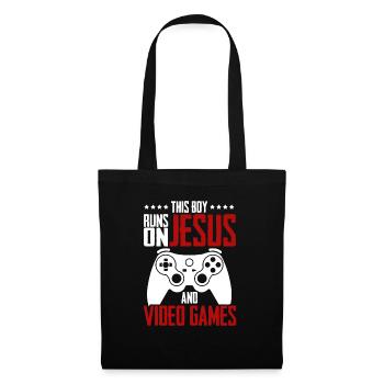Ce garçon court sur Jésus et les jeux vidéo - Sac en tissu - noir - Devant