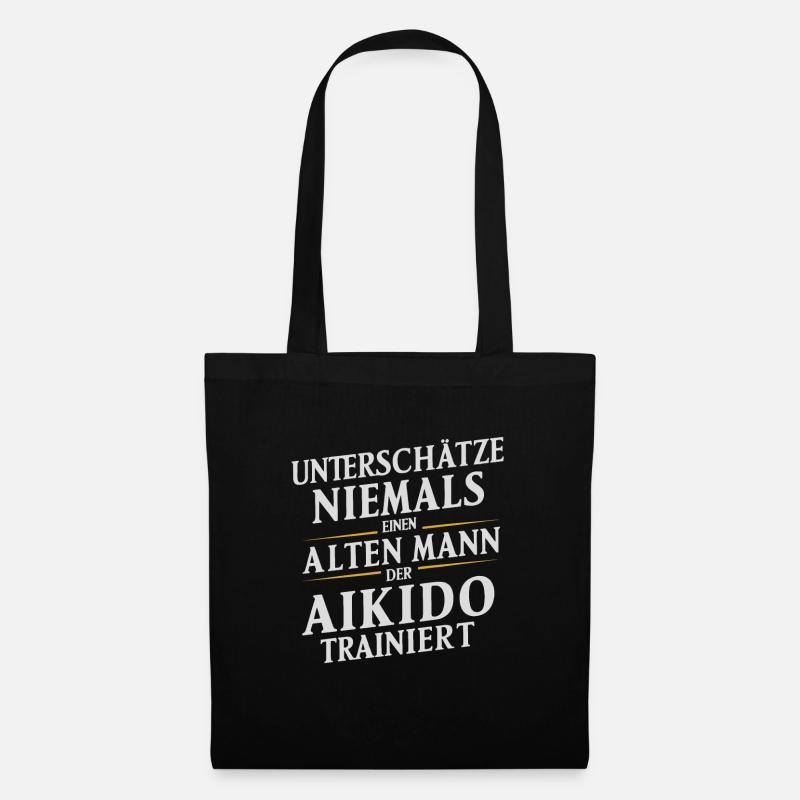 Aikido Kampfsport Geschenk - Stoffbeutel - Schwarz