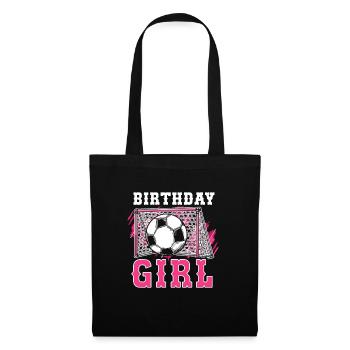 Anniversaire Fille Football Bday Thème Fête - Sac en tissu - noir - Devant