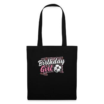 Anniversaire Fille Football Bday Thème Fête - Sac en tissu - noir - Devant