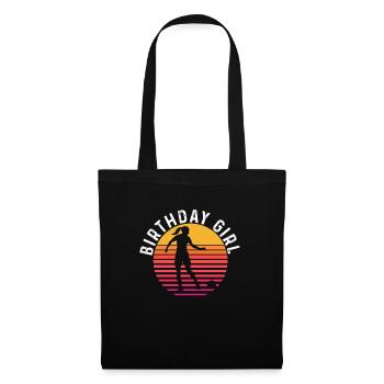 Anniversaire Fille Football Bday Thème Fête - Sac en tissu - noir - Devant