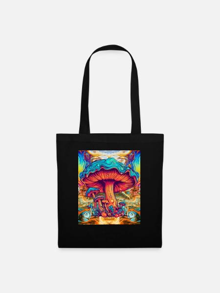 Psychedelic Mushrooms - Stoffbeutel - Schwarz