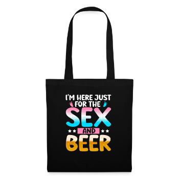 Ich Bin Nur Für Den Sex Und Das Bier Hier - Stoffbeutel - Schwarz - Vorne