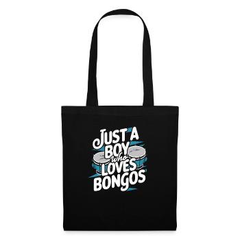 Bongo Musik Geschenk - Stoffbeutel - Schwarz - Vorne