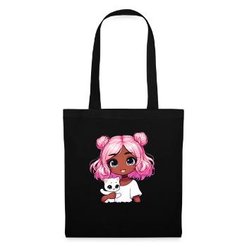 Anime African American Afro Anime Merch Stuff - Tote Bag - black - Front