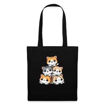Stack of Kitty Cats Stack Kawaii Meowtain Anime - Tote Bag - black - Front