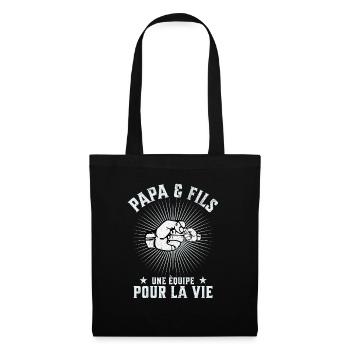 Father and Son A Team for Life Funny Gift - Tote Bag - black - Front