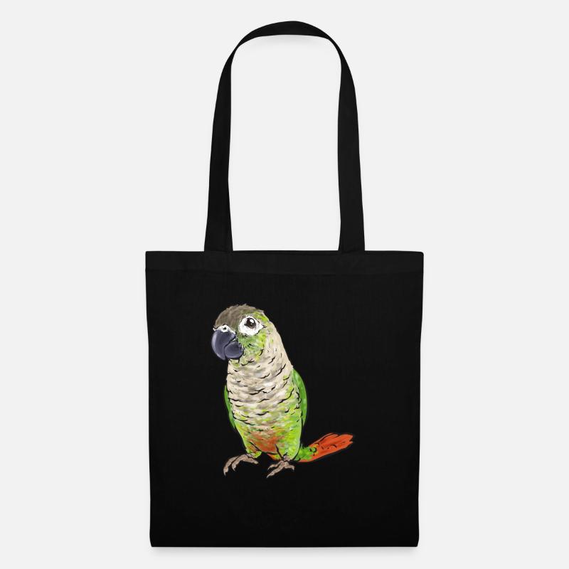 Molinasittich Papagei Vogel Sittich - Stoffbeutel - Schwarz