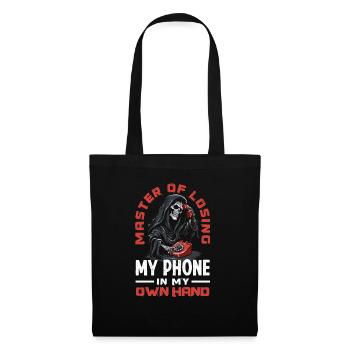 Maître de la perte de mon téléphone Grim Reaper Humour drôle - Sac en tissu - noir - Devant