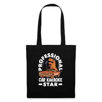 Professional Car Karaoke Star Funny Dinosaur - Tote Bag - black - Front