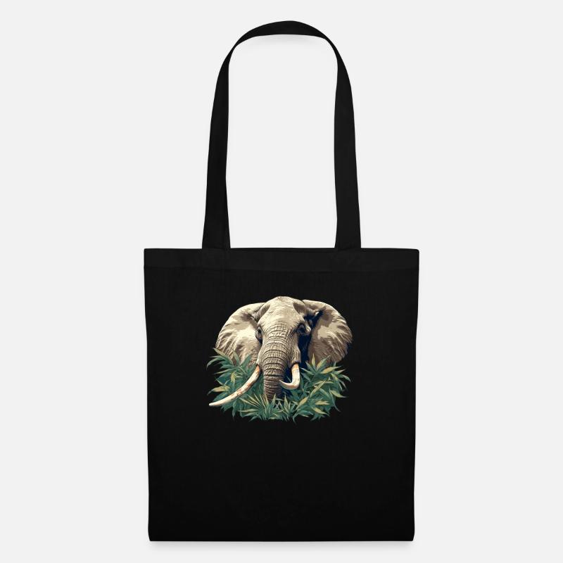 Elefanten Elefant - Stoffbeutel - Schwarz