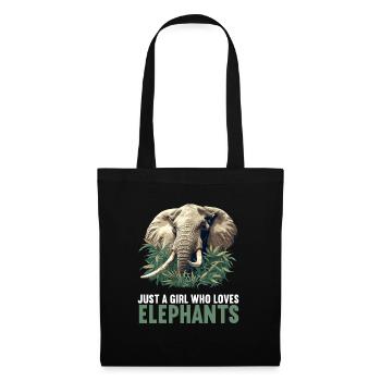 Elefanten Elefant - Stoffbeutel - Schwarz - Vorne