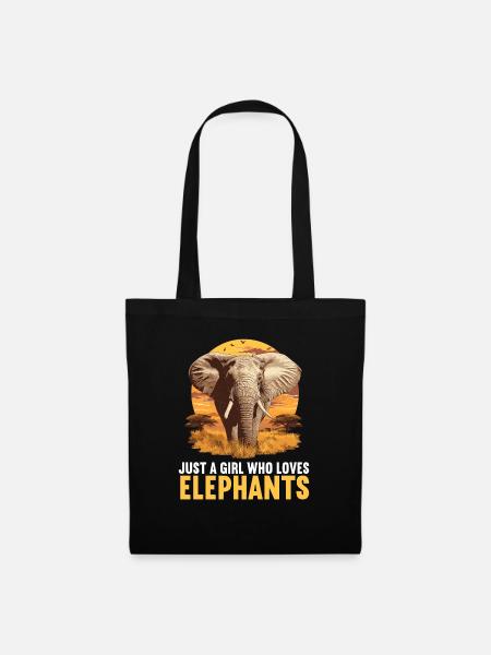 Elefanten Elefant - Stoffbeutel - Schwarz