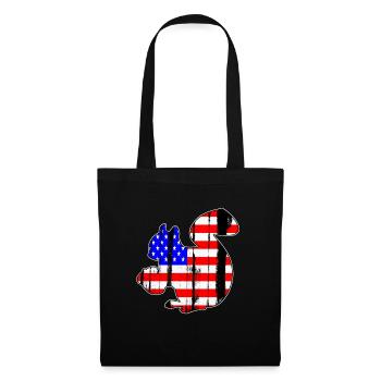 USA American Flag Squirrel Chipmunks Animal Lover - Tote Bag - black - Front