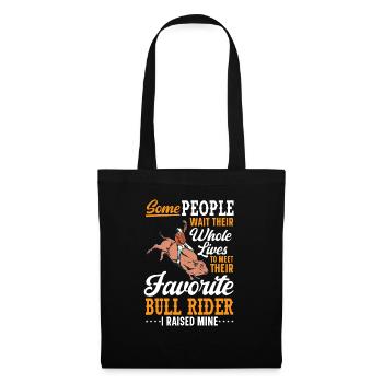 Bullenreiter Rodeo Western Cowboy Bull Riding - Stoffbeutel - Schwarz - Vorne