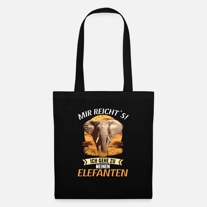 Elefanten Elefant - Stoffbeutel - Schwarz