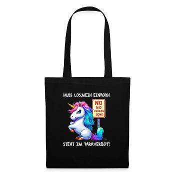 Doit y aller, ma licorne est dans l’interdiction de stationnement drôle - Sac en tissu - noir - Devant