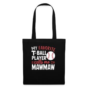 Journée des grands-parents de grand-mère de baseball - Sac en tissu - noir - Devant