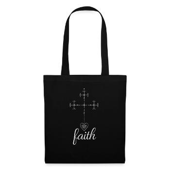 Foi Croix Chrétiens Coeur Religion Cadeau Chrétien - Sac en tissu - noir - Devant