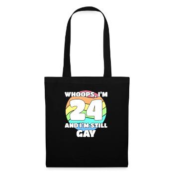 Lustige Gay Pride - 24. Geburtstag 24 BDay Lesben - Stoffbeutel - Schwarz - Vorne
