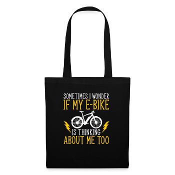 Electric Bike Cycling Biker E-Bike - Tote Bag - black - Front