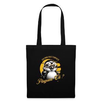 J’aime juste les pingouins - Sac en tissu - noir - Devant