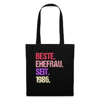 Valentinstag Beste Ehefrau Seit 1986 - Stoffbeutel - Schwarz - Vorne