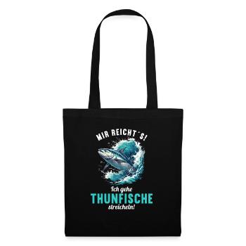 Tuna Thunfische Thunfisch - Stoffbeutel - Schwarz - Vorne