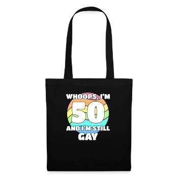 Gay Pride drôle - 50e anniversaire 50 BDay Lesbienne - Sac en tissu - noir - Devant