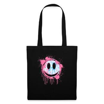 Graffiti Smiley Face - Street Art Urbain - Sac en tissu - noir - Devant