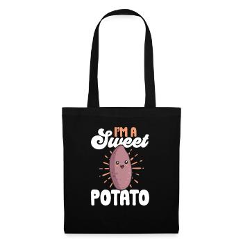 Légumes-racines de patates douces - Sac en tissu - noir - Devant