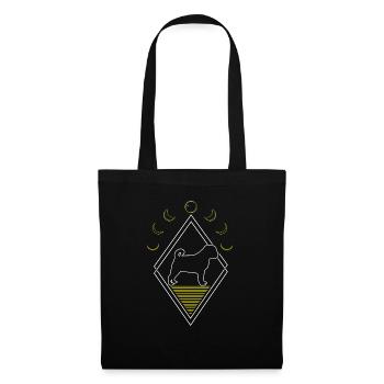 Pug Dog Abstract Moon Phases - Tote Bag - black - Front