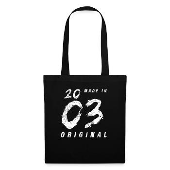 Made In 2003 Original Birthday Grunge Distressed - Tote Bag - black - Front