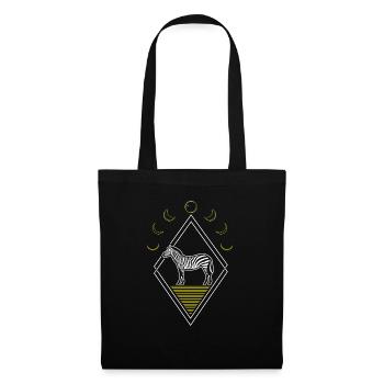 Zebra Abstrait Phases de Lune - Sac en tissu - noir - Devant