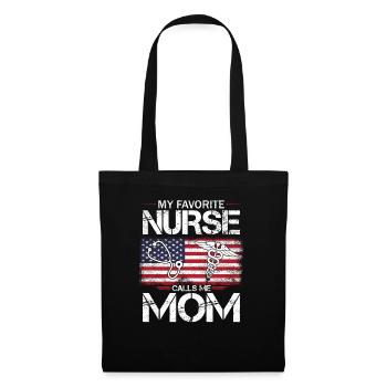 Mon infirmière préférée m’appelle maman Drapeau des États-Unis 4 juillet - Sac en tissu - noir - Devant
