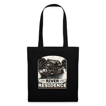 Houseboat Owner Lake Anchor House Boat Boating - Tote Bag - black - Front