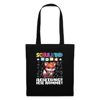 Schulkind 2024 Einschulung Schulanfang - Stoffbeutel - Schwarz - Vorne