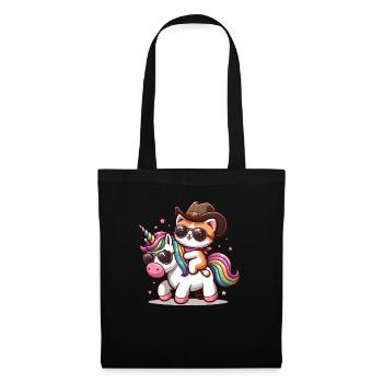 Unicorn And Cat, Cat Owner, Cat Lover - Tote Bag - black - Front