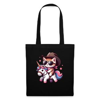 Unicorn And Cat, Cat Owner, Cat Lover - Tote Bag - black - Front