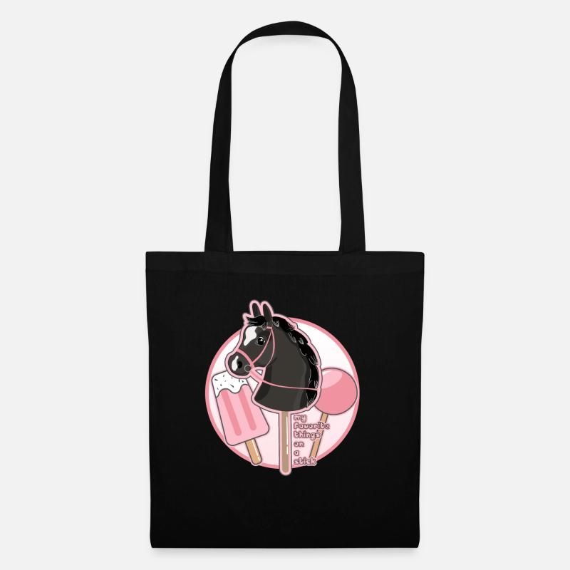 STECKENPFERD - PINK - PFERD AM STIEL - Stoffbeutel - Schwarz