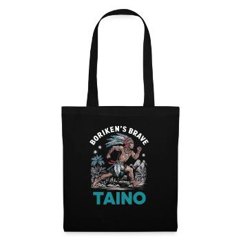 Taino-Indianer Puerto Rico Boricua Puerto-Ricaner - Stoffbeutel - Schwarz - Vorne