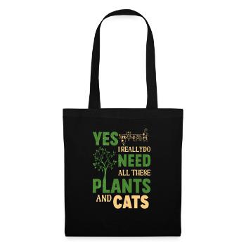 Plantes et chats Jardin Amoureux des plantes - Sac en tissu - noir - Devant
