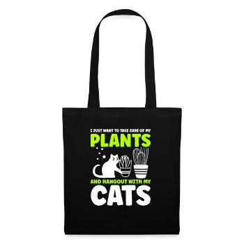 Plantes et chats Jardin Amoureux des plantes - Sac en tissu - noir - Devant