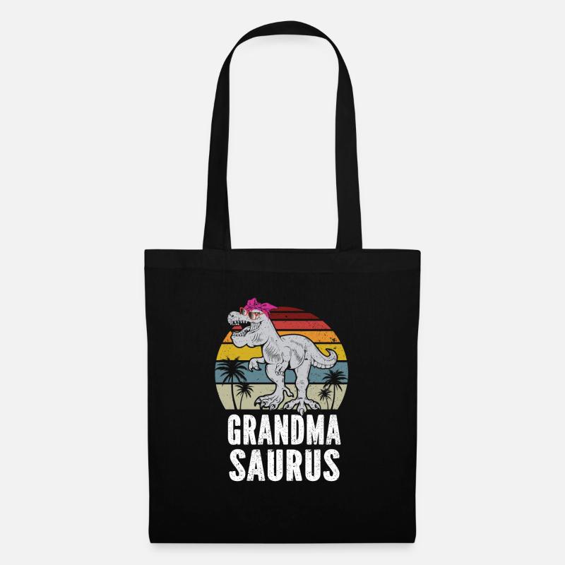 Omasaurus T Rex Dinosaurier Oma Nana - Stoffbeutel - Schwarz