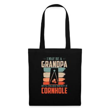 Funny Grandpa Cornhole Bean Bag Toss Player - Tote Bag - black - Front