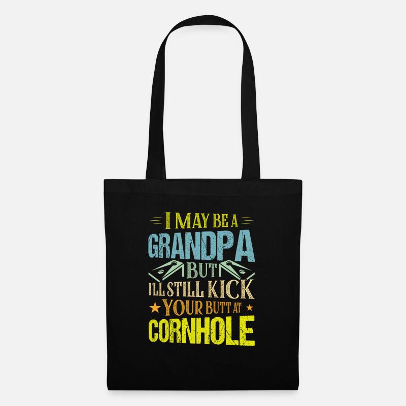 Funny Grandpa Cornhole Player Bean Bag Toss - Stoffbeutel - Schwarz
