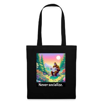Ne jamais socialiser - drôle de bigfoot - Sac en tissu - noir - Devant