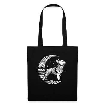French Bulldog Stammes Moon Phases - Stoffbeutel - Schwarz - Vorne